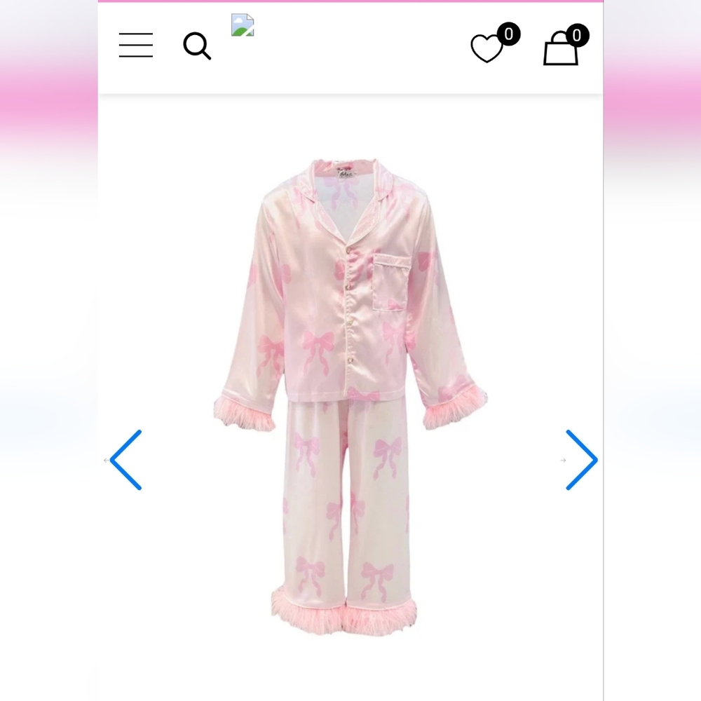 Lola + The Boys Pink Bow Pajama Set